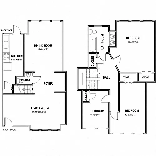 Floor plan 3 BR 1.5 Bath (10)