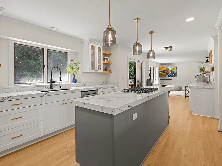 Kitchen facing living room