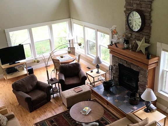 Family Room with wood fireplace