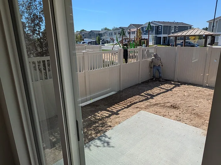 View out back door. Community park right behind the house.
