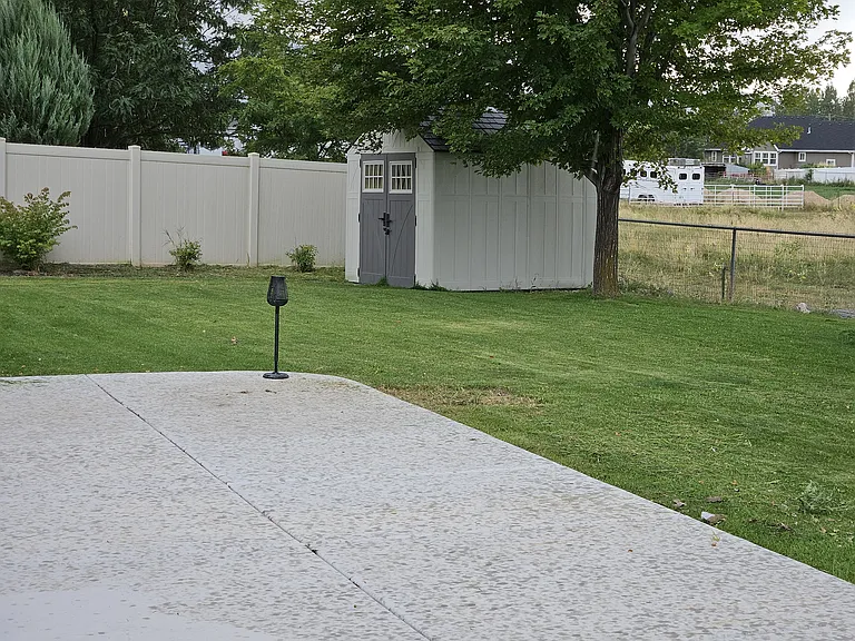 Backyard with storage