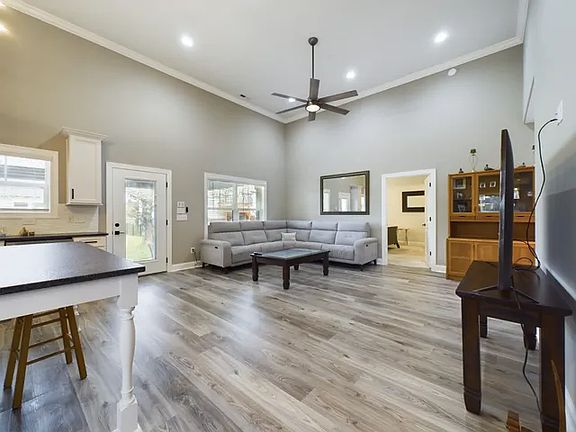 Living room view from dining area