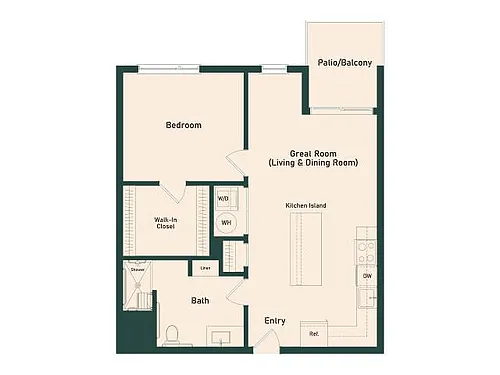 Floor plan 1B-21A