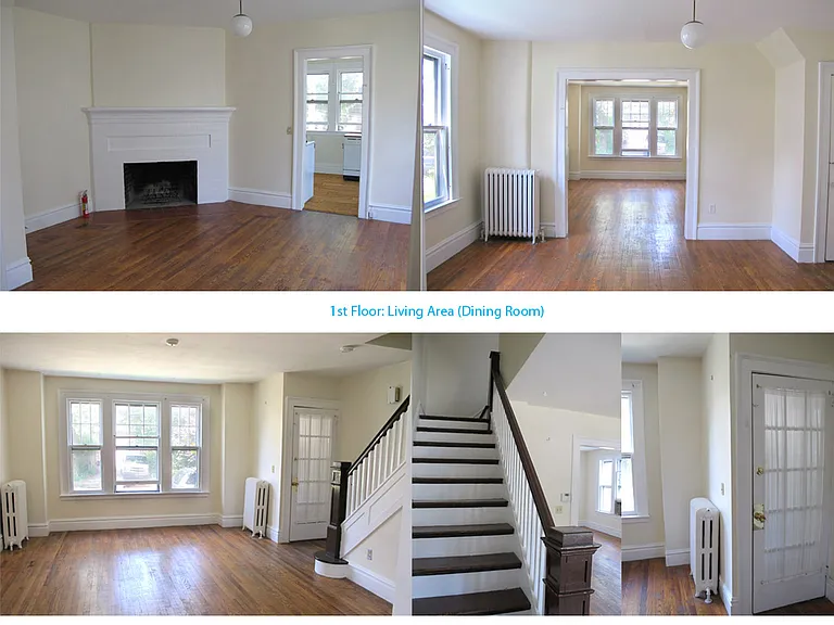 1st Floor Dining Room and Living Room with Stairs to 2nd Floor