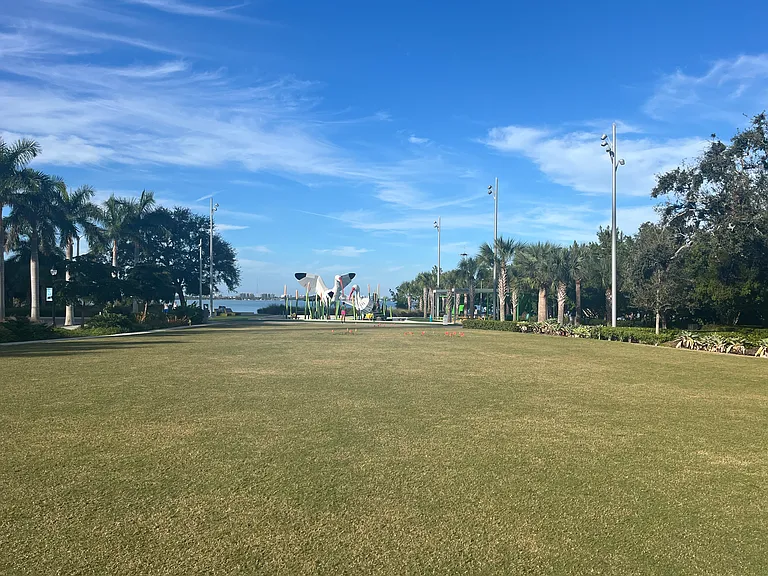 Central Broadway Park immediately adjacent to Condo on the Bay