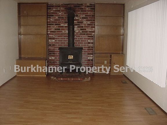 Living room with wood stove
