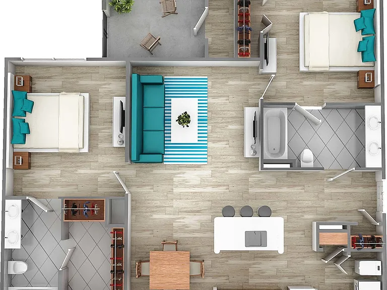 Two Bedroom Two Bath | 969 sq ft Two Bedroom Two Bath | 969 sq ft