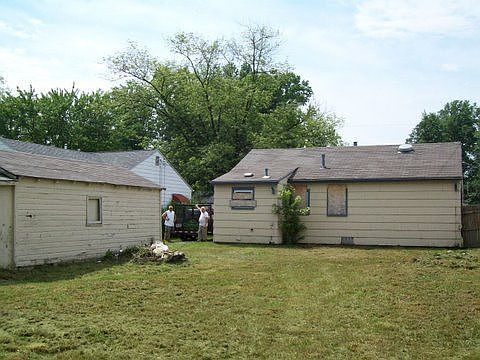 back of house and garage