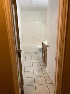 Bathroom with linen closet