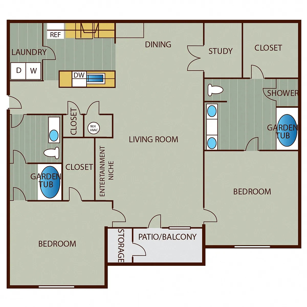 Floor plan 2 Bedroom Deluxe