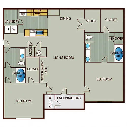 Floor plan 2 Bedroom Deluxe