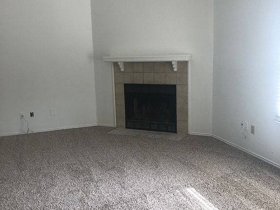 Fireplace in living area.
