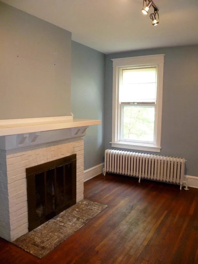Living room with fireplace