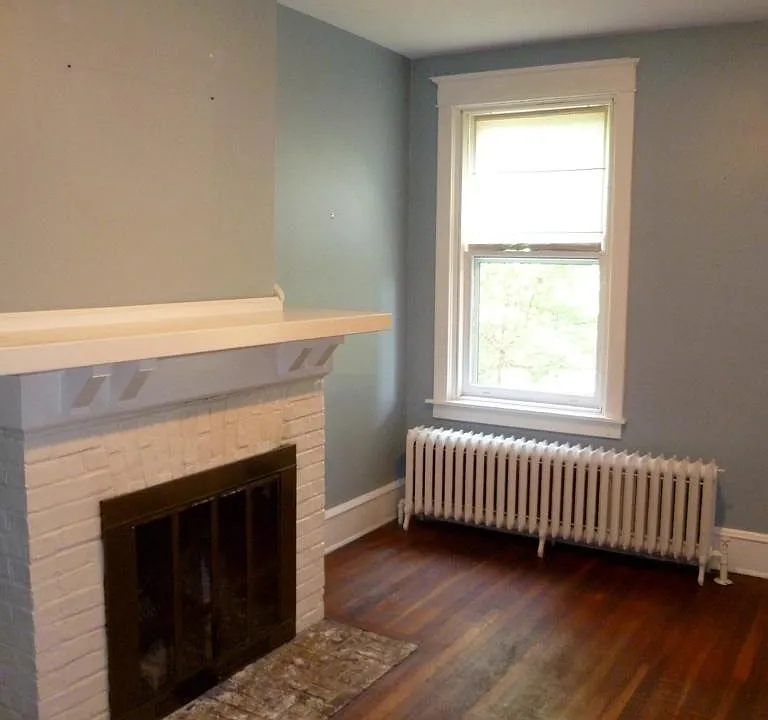 Living room with fireplace