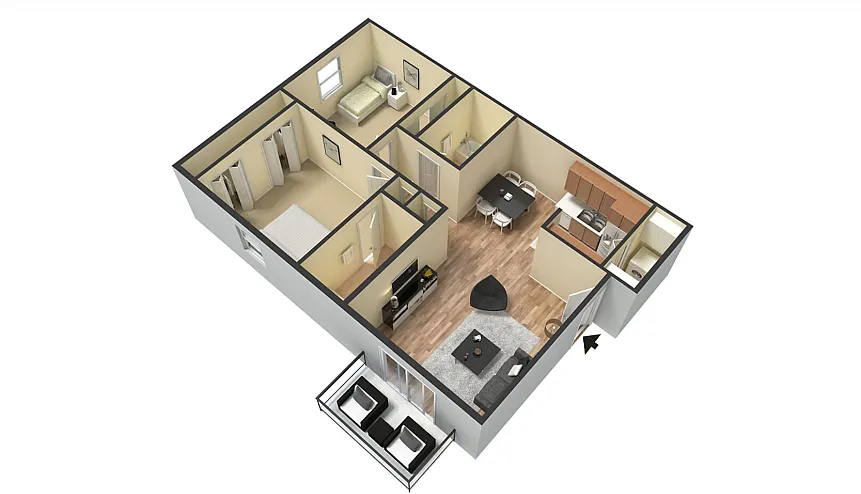 Floor plan 2 Bedroom B