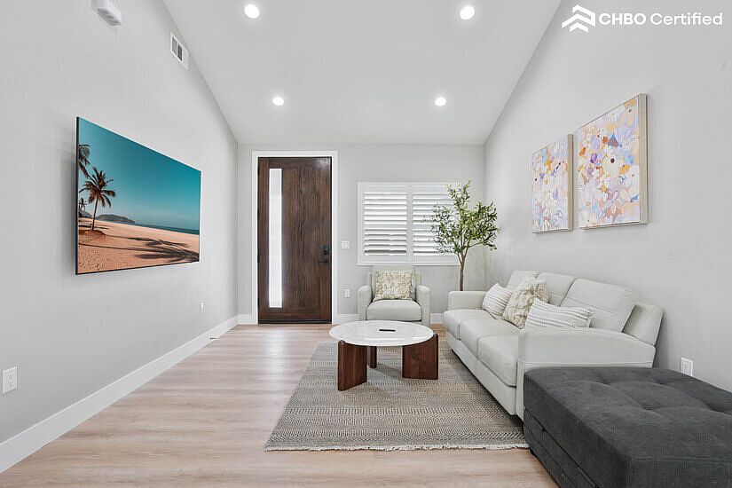 75" Neo OLED TV and fully furnished living room