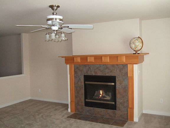 Custom millwork around natural gas fireplace.