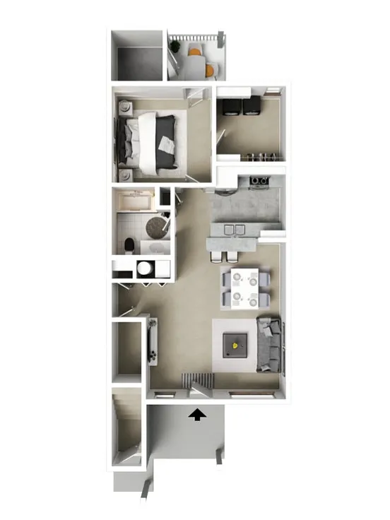 Floor plan 1 Bed 1 Bath