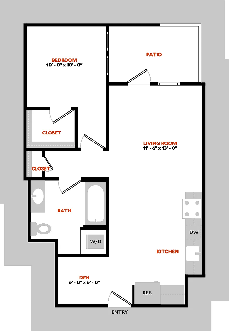 Floor plan South 1K
