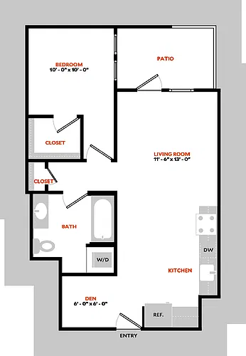 Floor plan South 1K