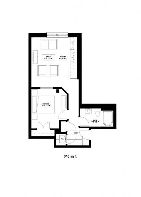 Floor plan One Bedroom - O
