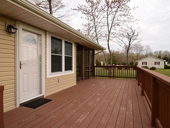 Front of home--front door and deck