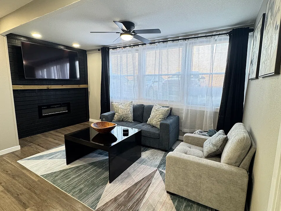 Living room with Fireplace.