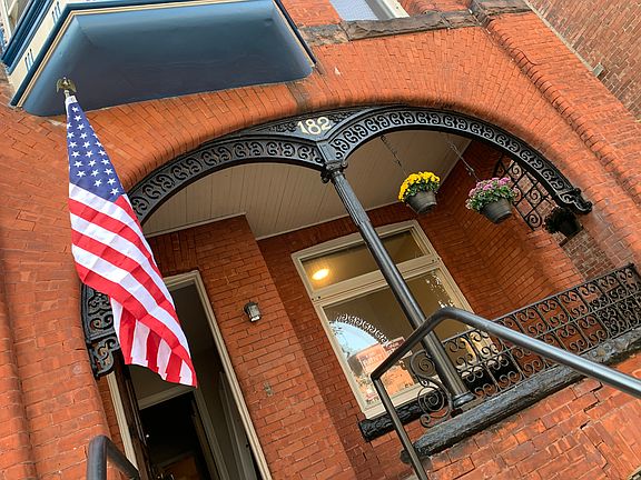 Exterior of historic 2-unit brownstone