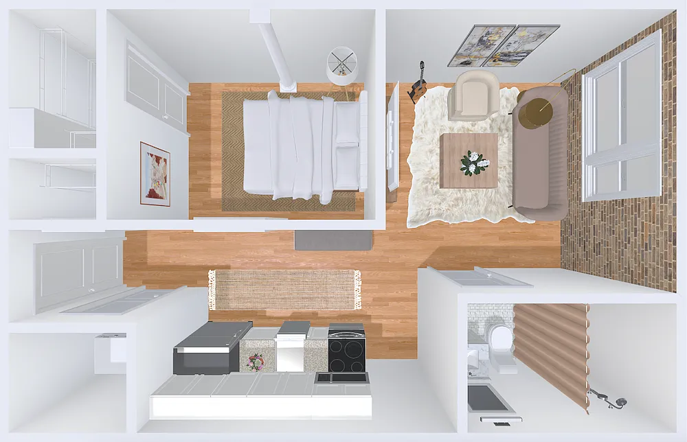 Floor plan 1bd/1b 17