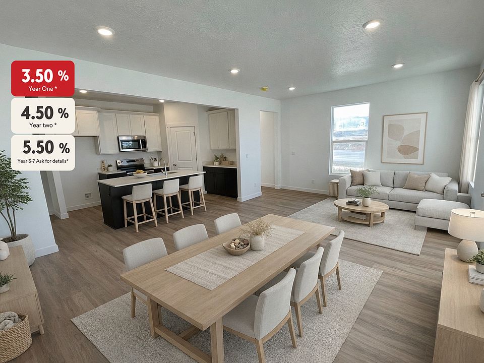 Oxley Floor Plan Open Kitchen and Living Room - Beacon Pointe Townhomes Saratoga Springs Utah