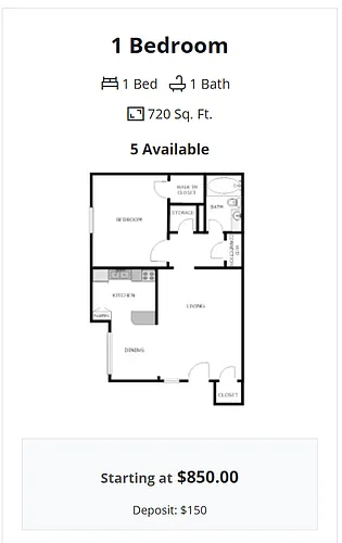 Floor plan One Bedroom