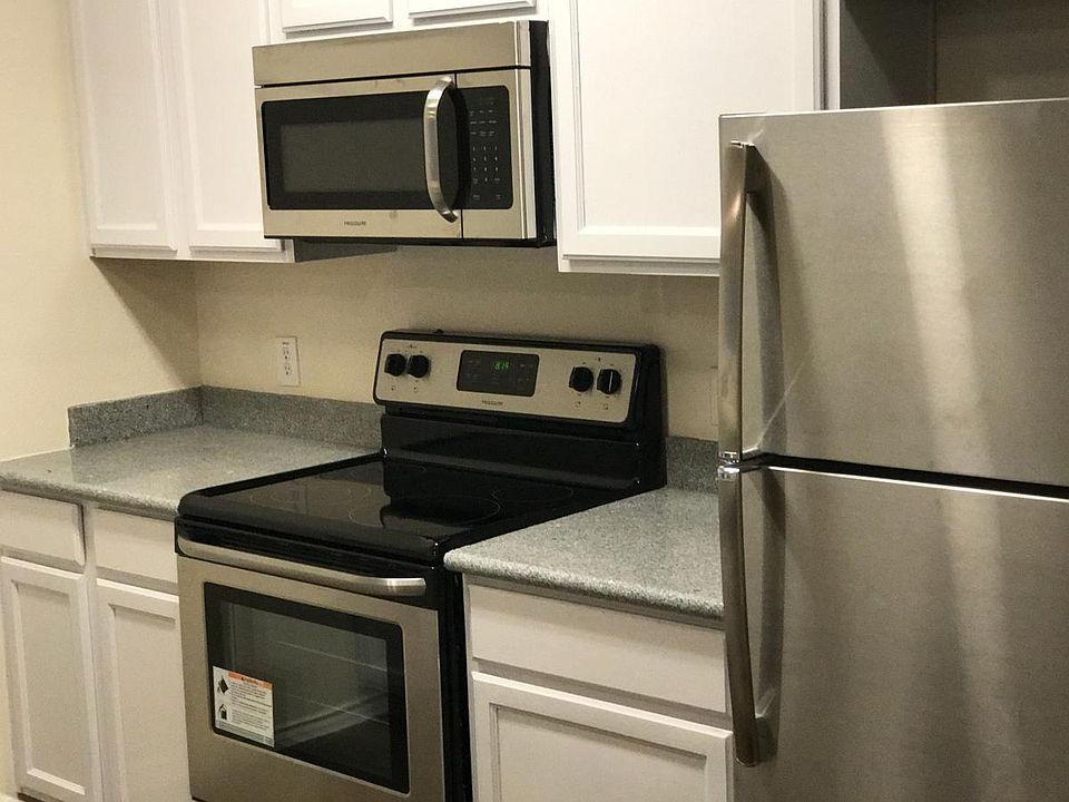 Granite and Stainless in Kitchen White Painted Cabinets
