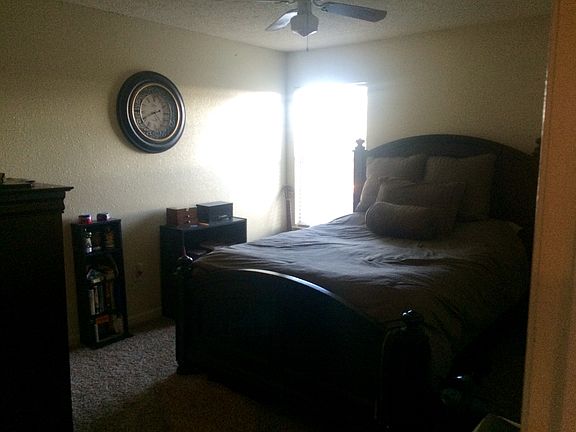 Large bedroom with ceiling fan.