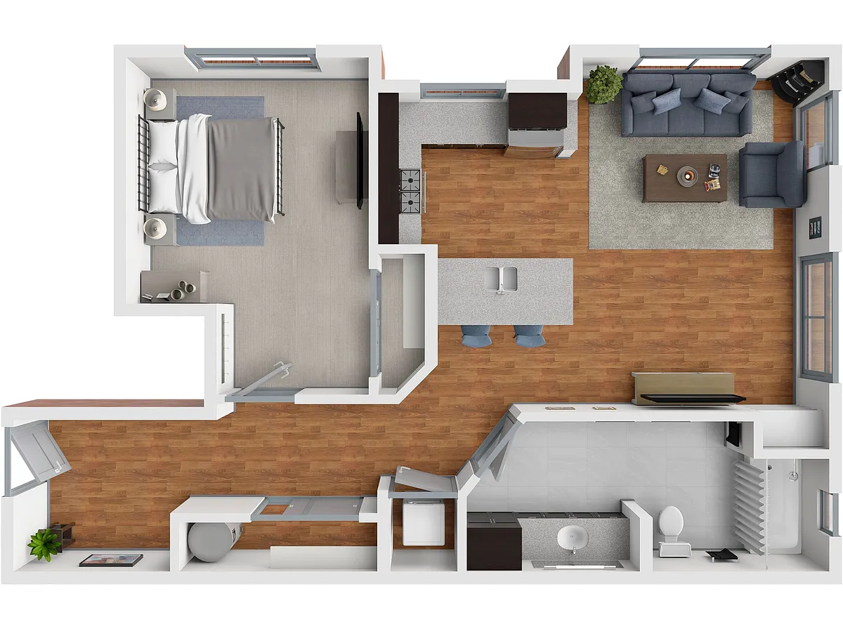 Floor plan 1x1b