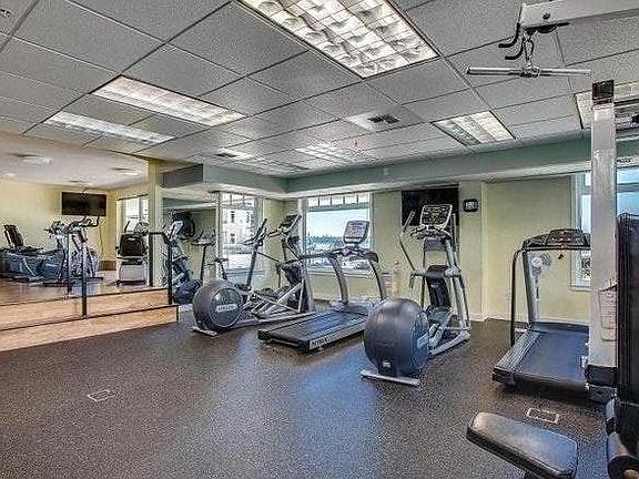 Fitness center normally available 24/7.