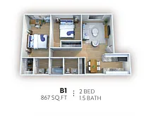 Floor plan Two Bedroom