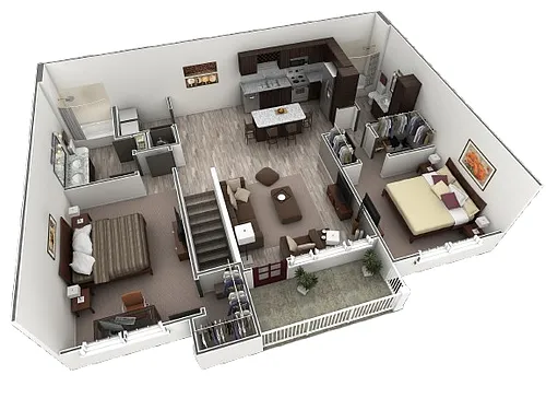 Floor plan 2 BR Grand Overlook Garage