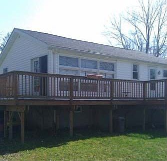 View of exterior of home and deck