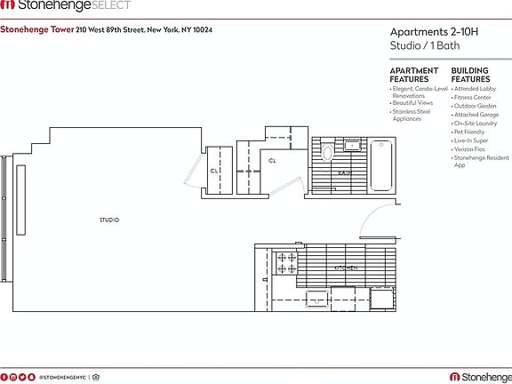 2nd image of 210 W 89th St APT 9H
