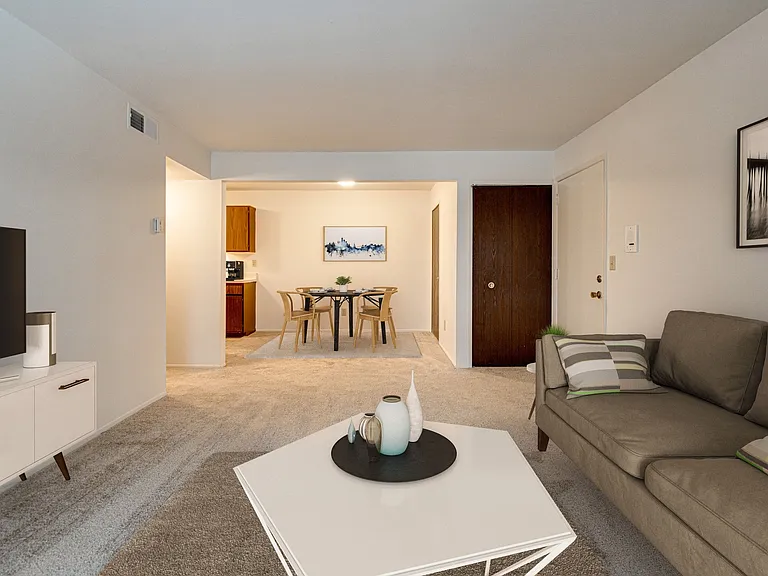 Magnolia Layout Living Room with Dining View