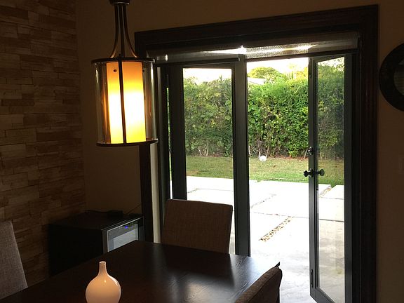 French doors to backyard