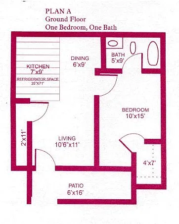 Floor plan 1 Bedroom Downstairs