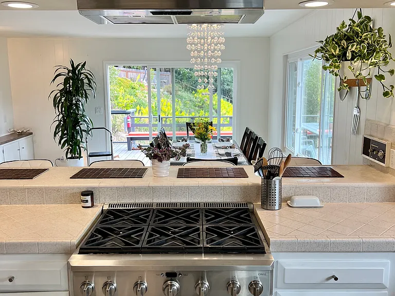 Chef's kitchen in the morning.