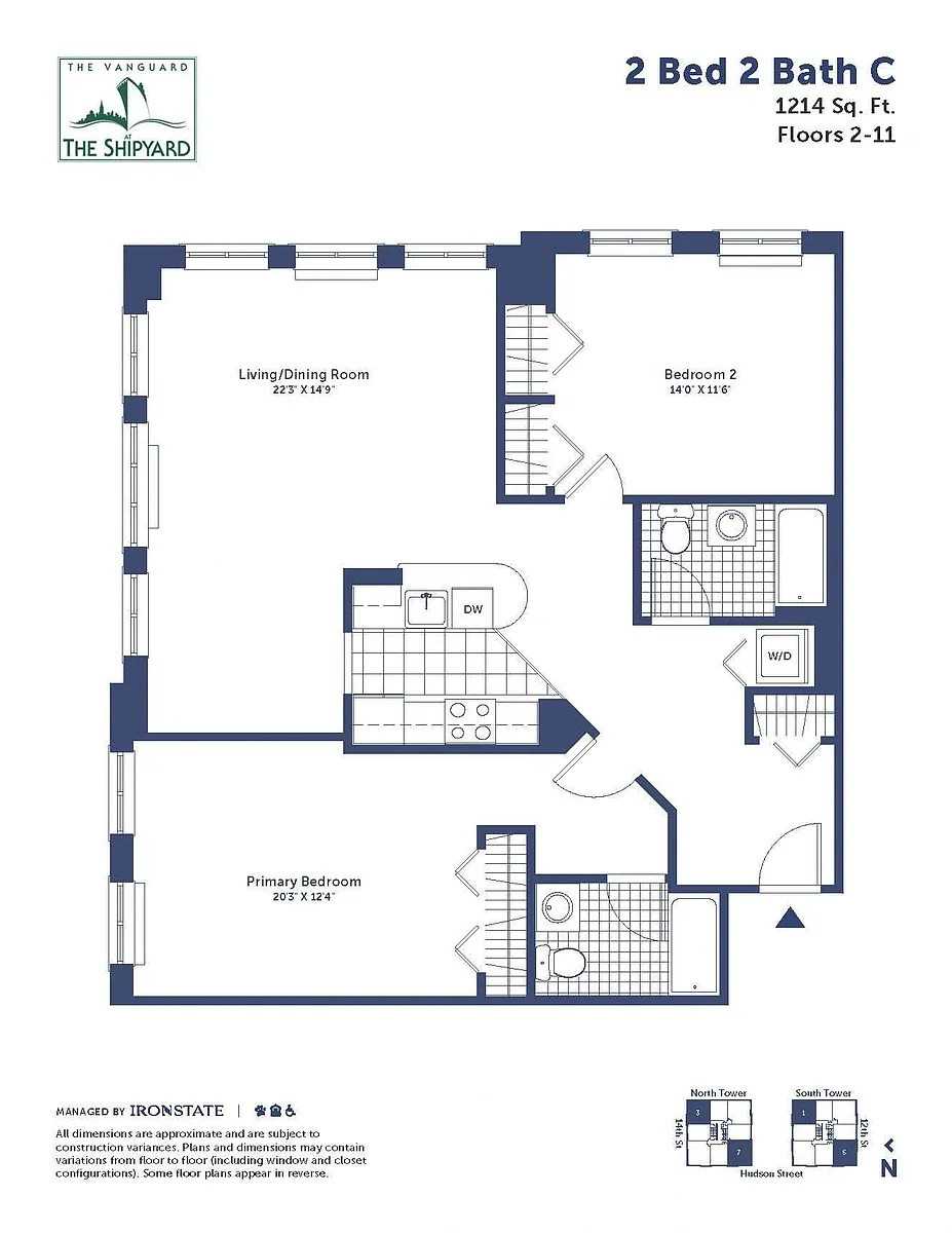 Floor plan 2 Bed 2 Bath C