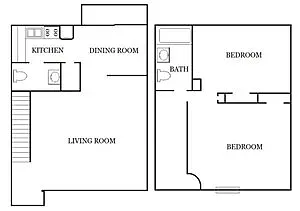 Floor plan 2 Bedroom Townhouse