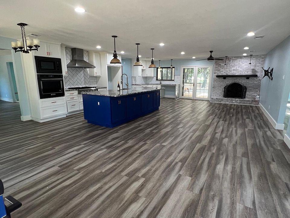 main room, kitchen and dining area.