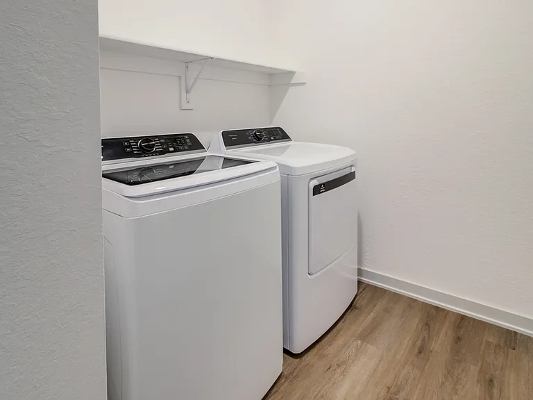 All apartments feature an in-home washer and dryer, and select layouts include a dedicated laundry room.