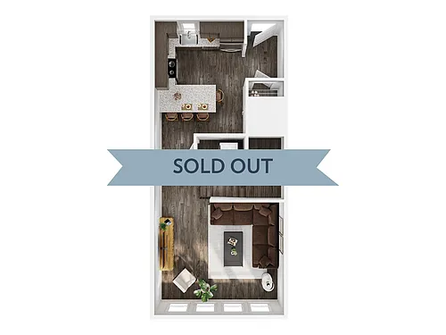 Floor plan 1BR/1BA - Alpine