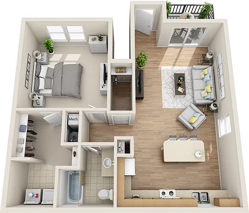 Floor plan Admiral - 1 bedroom