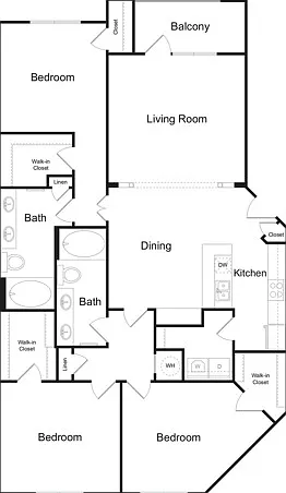 The Briarcliff 3 bedroom 2 bathroom 1587 sq ft apartment home at The Kendrick located in Atlanta, GA 30324 The Briarcliff 3 bedroom 2 bathroom 1587 sq ft apartment home at The Kendrick located in Atlanta, GA 30324